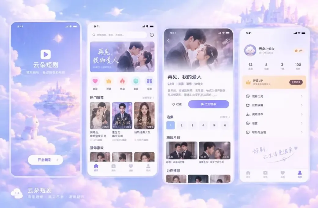 黄果新短剧 APP 界面展示